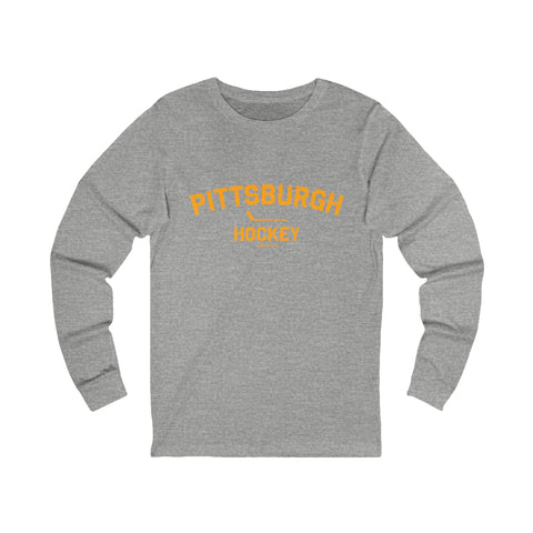 Pittsburgh Hockey - Collegiate Style - Long Sleeve Tee Long-sleeve Printify S Athletic Heather