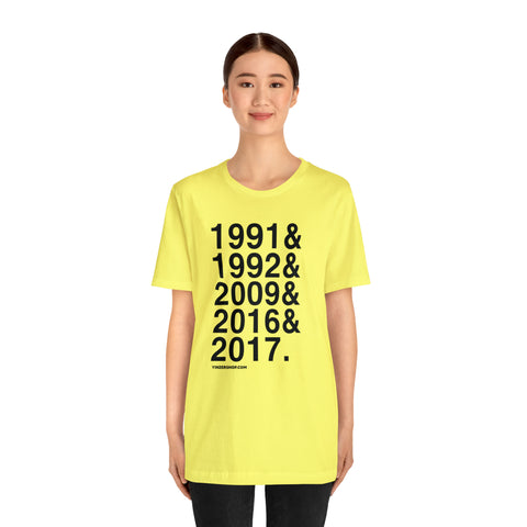 Pittsburgh Penguins Stanley Cups Ampersand - Short Sleeve Tee T-Shirt Printify   