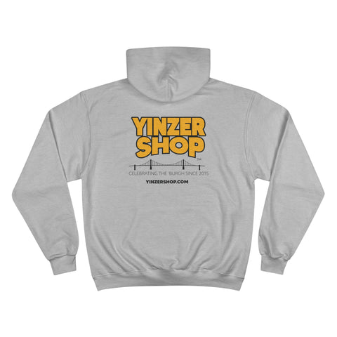 YinzerShop Serving Since 2015 - Print on back - Champion S700 Hoodie Hoodie Printify Light Steel S