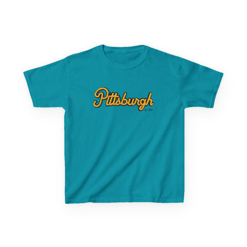 Pittsburgh Faux Embroidery Kids Graphic T-Shirt