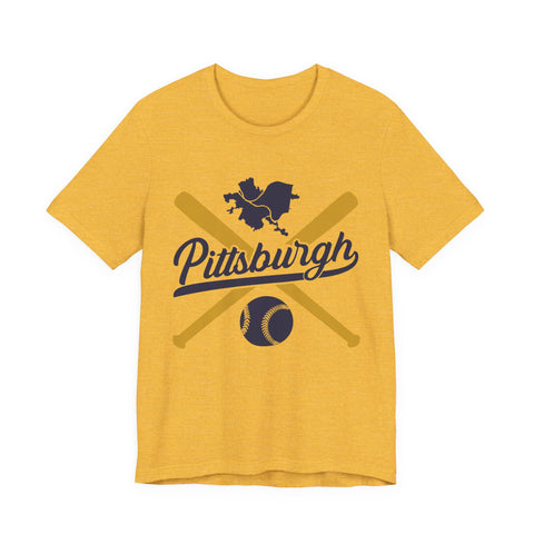 Pittsburgh Vintage Baseball Bats - Unisex Jersey Short Sleeve Tee