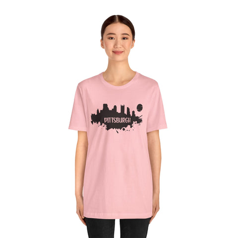 Pittsburgh Splash Skyline T-Shirt  - Unisex bella+canvas 3001 T-Shirt Printify   