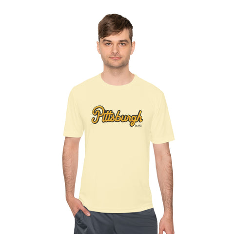 Pittsburgh Faux Embroidery Unisex Moisture Wicking Tee