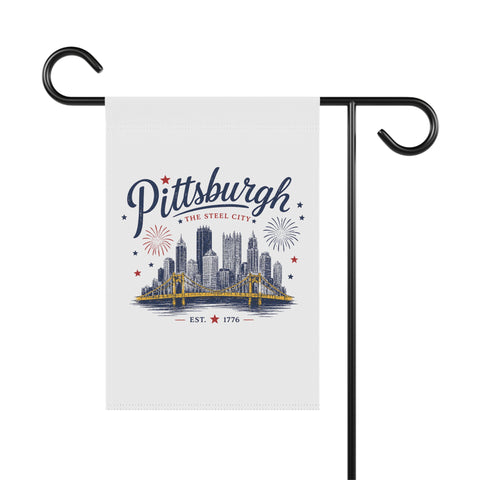 Pittsburgh 4th of July Garden Flag – The Steel City Banner (Est. 1776)