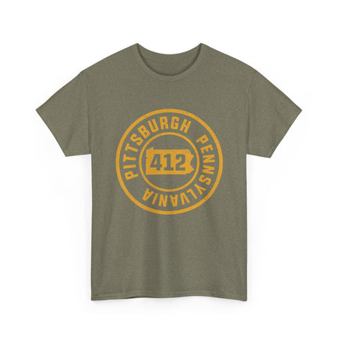 412 Pittsburgh Stamp - Unisex Heavy Cotton Tee