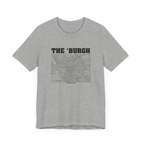 The 'Burgh Retro Map   - Short Sleeve Tee T-Shirt Printify   