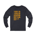 Pittsburgh Penguins Stanley Cups Ampersand - Long Sleeve Tee Long-sleeve Printify S Heather Navy 