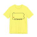 Love Pittsburgh Pennsylvania Short Sleeve T-Shirt  - Unisex bella+canvas 3001 T-Shirt Printify Yellow S 