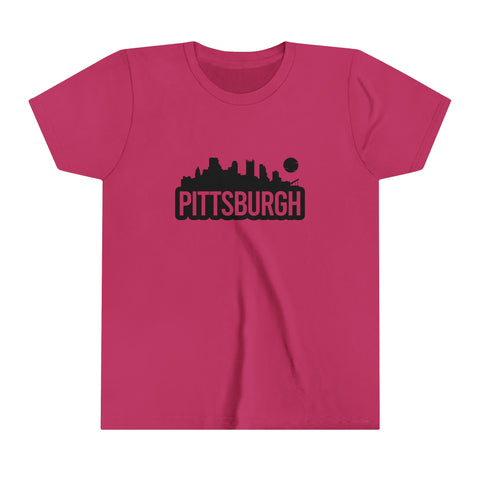 Pittsburgh Blot Graphic Image - Youth Short Sleeve Tee Kids clothes Printify Berry S