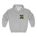 Legends Series - Franco Harris 32 Logo on Front Hooded Full Zipper Sweatshirt Hoodie Printify S Sport Grey 