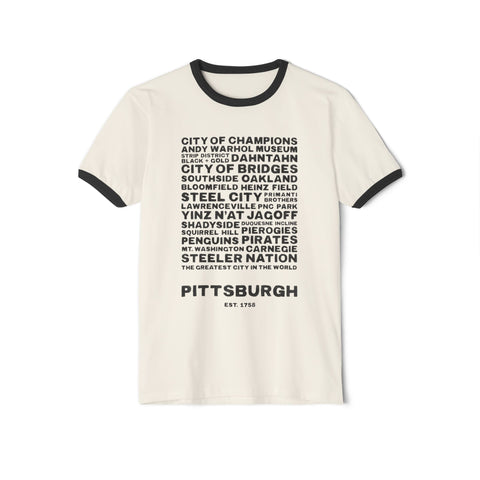 Pittsburgh Profile - Unisex Cotton Ringer T-Shirt