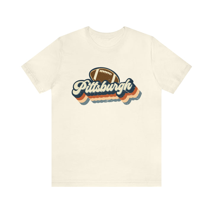 Retro Pittsburgh Football Shirt T-Shirt Printify Natural S 