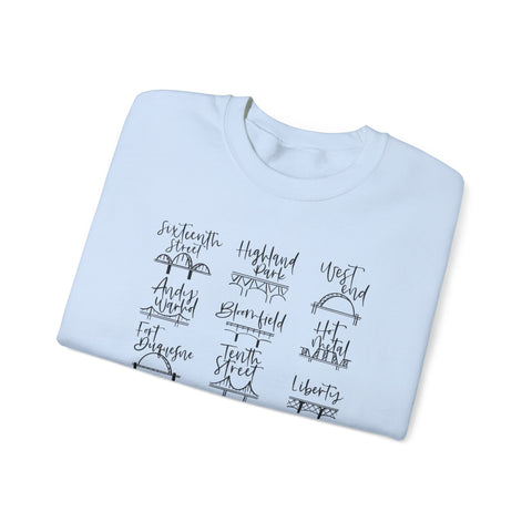 Pittsburgh Bridges Doodle - Heavy Blend™ Crewneck Sweatshirt
