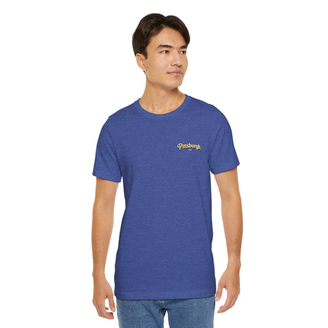 Vintage Pittsburgh Sunset (Print on Back) - Unisex Jersey Short Sleeve Tee