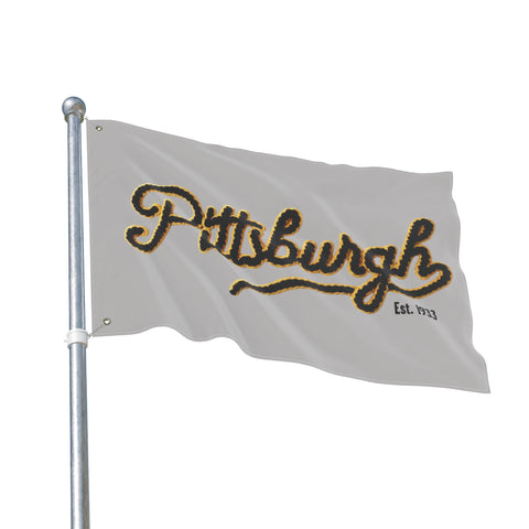 Pittsburgh Faux Embroidery - Double Sided Flag