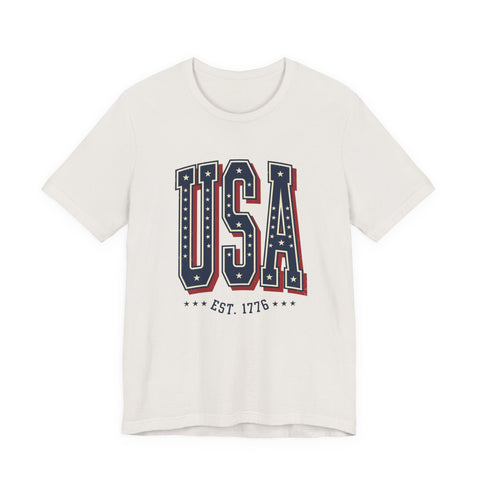 USA vintage varsity tee | 4th of July patriotic graphic