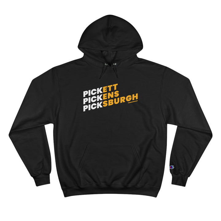 Pickett, Pickens, Picksburgh - Champion Hoodie Hoodie Printify Black S 