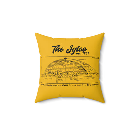 The Igloo - 1961 - Civic Arena - Retro Schematic - Spun Polyester Square Pillow Home Decor Printify 14" × 14"  