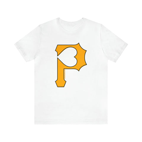 Heart of Pittsburgh - P for Pittsburgh Series - Short Sleeve Tee T-Shirt Printify White S 