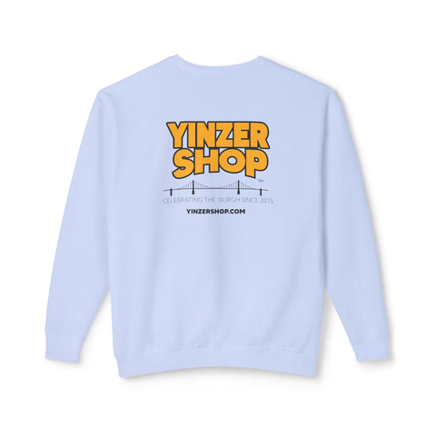 YinzerShop Serving Since 2015 - Print on back - Comfort Colors® 1466 Unisex Lightweight Crewneck Sweatshirt