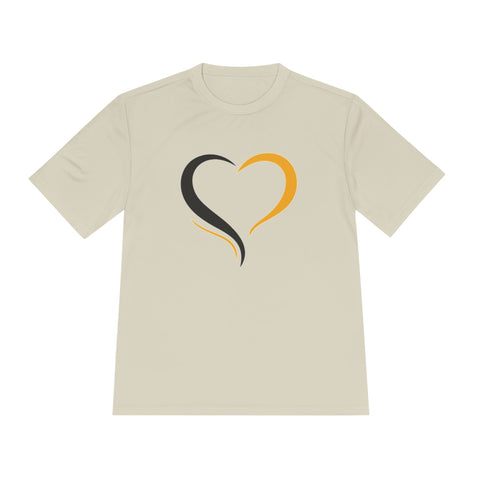 Black and Yellow Heart - Sport-Tek Unisex Moisture Wicking Tee