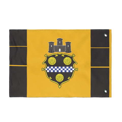 Pittsburgh City Crest Flag Double Sided  - Black & Yellow