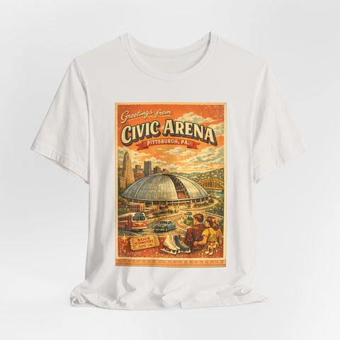 Greeting From Civic Arena (The Igloo) - Unisex Jersey Short Sleeve Tee