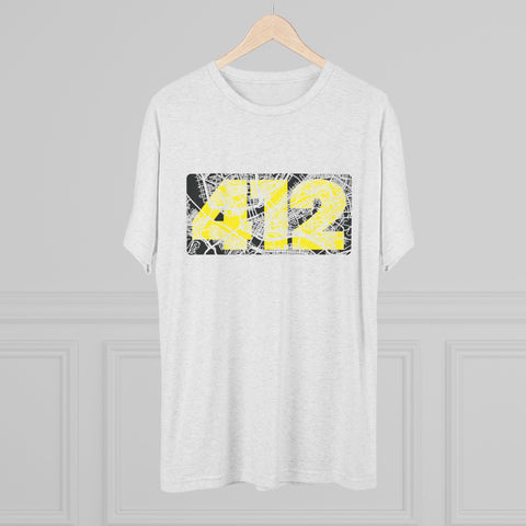 412 Map Graphic - Tri-Blend Crew Tee T-Shirt Printify