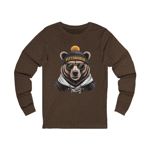 Pittsburgh Game Day Bear - Unisex Long Sleeve Tee