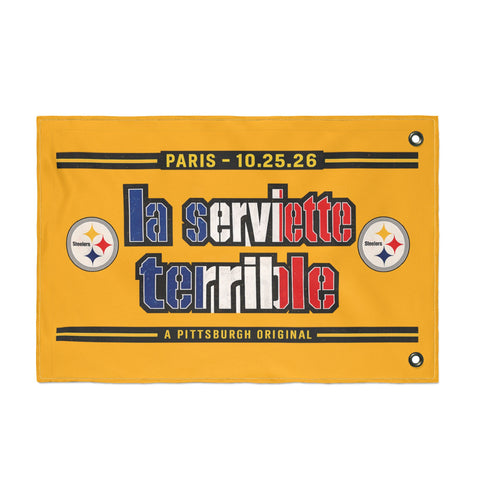 Pittsburgh Steelers French Flag Towel – "La Serviette Terrible" - Double Sided Flag