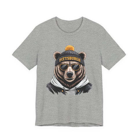 Pittsburgh Game Day Bear - Unisex Jersey Short Sleeve Tee