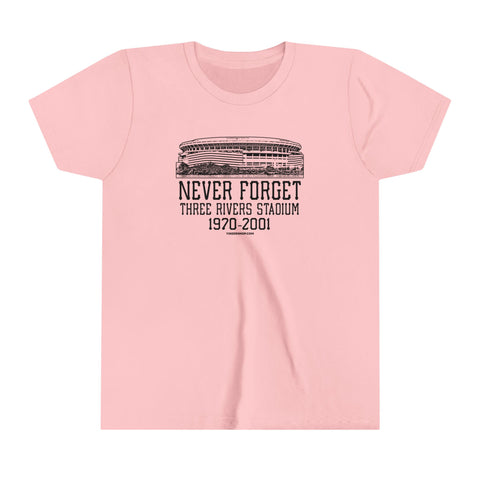 Never Forget Pittsburgh Three River Stadium - Youth Short Sleeve Tee Kids clothes Printify Pink S