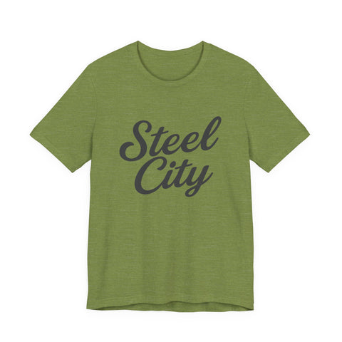Steel City Cursive Print - Unisex Jersey Short Sleeve Tee