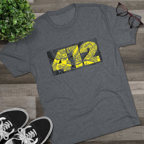 412 Map - Tri-Blend Crew Tee T-Shirt Printify   