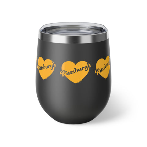 Pittsburgh Love Copper Vacuum Insulated Cup, 12oz Mug Printify Black 12oz 