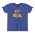 Play Renegade Distressed Graphic - Youth Short Sleeve Tee Kids clothes Printify Heather True Royal S