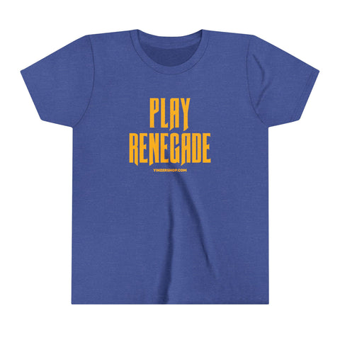 Play Renegade Distressed Graphic - Youth Short Sleeve Tee Kids clothes Printify Heather True Royal S