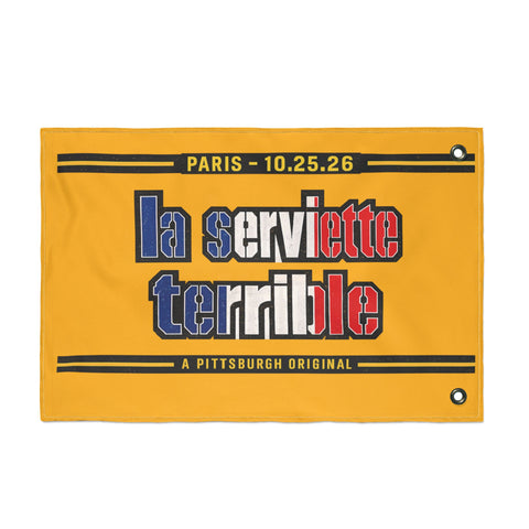Pittsburgh Steelers French Flag Towel – "La Serviette Terrible" - Double Sided Flag