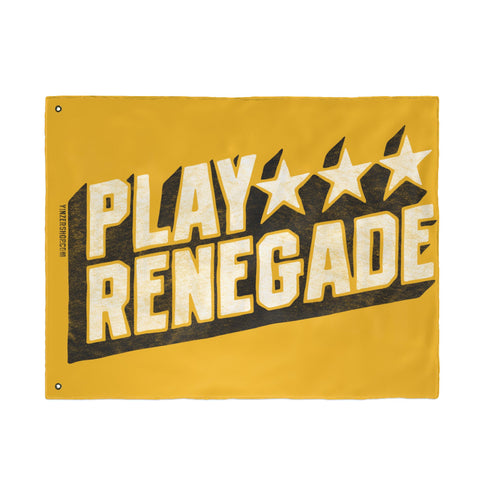 Play Renegade Retro Star Graphic - Double Sided Yellow Flag