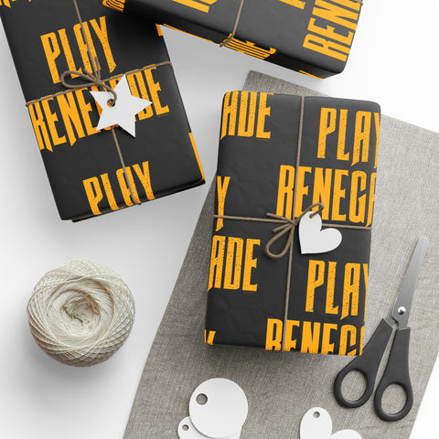 Play Renegade Wrapping Paper Roll — Black & Gold 'Ho Ho Ho' Holiday Gift Wrap