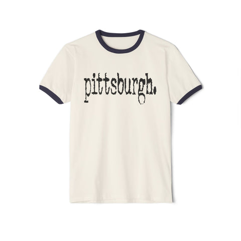 Pittsburgh Typewriter Unisex Cotton Ringer T-Shirt