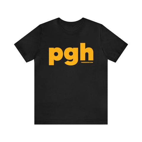 Pgh Pittsburgh Lowercase T-Shirt - Short Sleeve Tee T-Shirt Printify Black S 