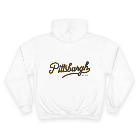 Pittsburgh Faux Embroidery - Print on back Hoodie