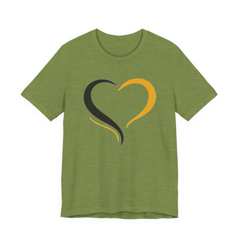 Black and Yellow Heart - Unisex Jersey Short Sleeve Tee