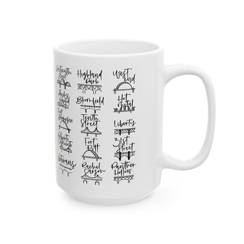 Pittsburgh Bridges Doodle -  Coffee Mugs (11oz, 15oz)