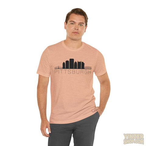 Pittsburgh Downtown Skyline Simplistic Design T-Shirt  - Unisex bella+canvas 3001 T-Shirt Printify   