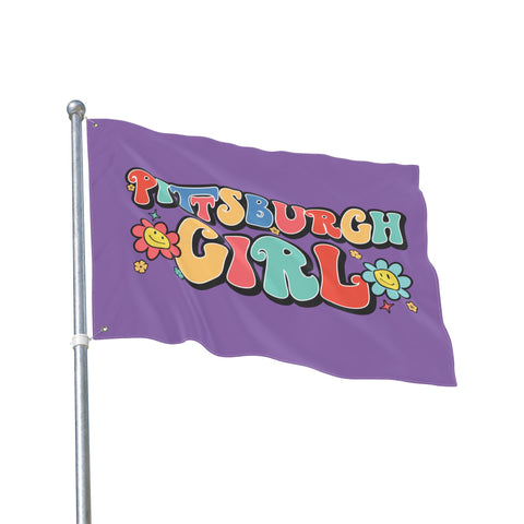 Retro Pittsburgh Girl - Double Sided Flag