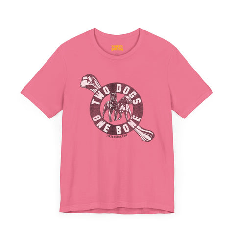 Two Dogs One Bone - Pittsburgh Football -  Short Sleeve Tee T-Shirt Printify Charity Pink S 