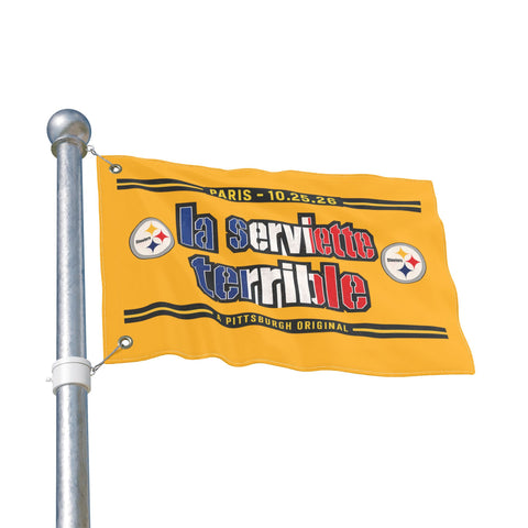 Pittsburgh Steelers French Flag Towel – "La Serviette Terrible" - Double Sided Flag