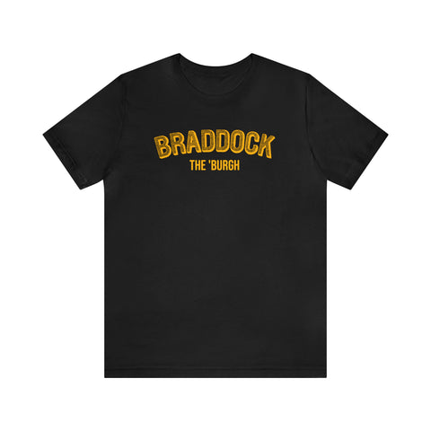 Braddock - The Burgh Neighborhood Series - Unisex Jersey Short Sleeve Tee T-Shirt Printify Black S 